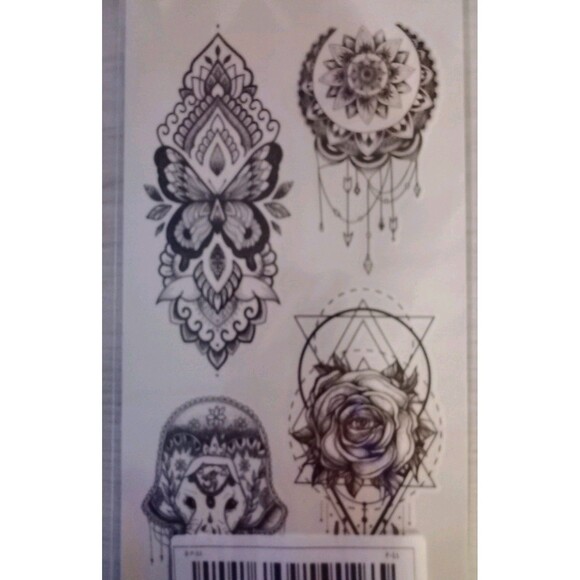 Boho Designs Body Tattoo Transfer Black & Gray Body Art NIP - Picture 2 of 2